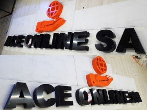 Large 3D logo and letters